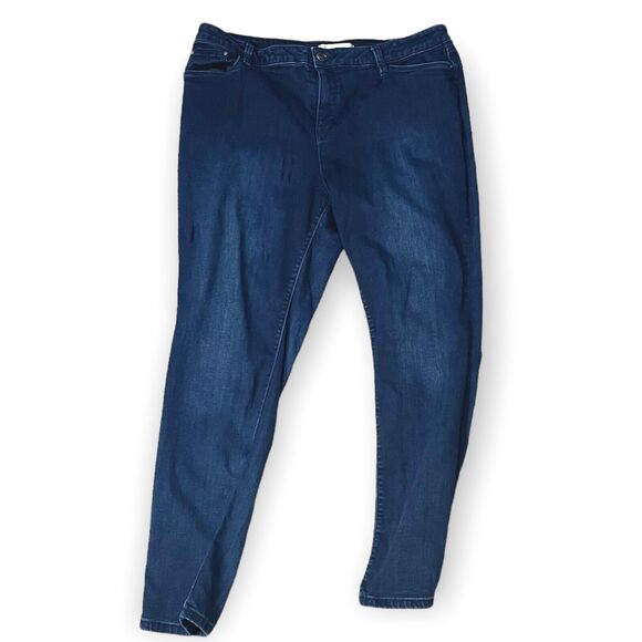 Croft & Barrow Straight Leg Dark Wash Jeans Women's 18 Academia Rodeo Casual Zip - Picture 1 of 8